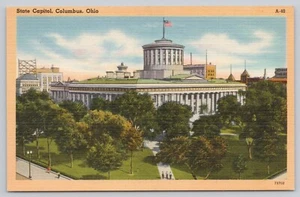 State Capital Building Columbus Ohio OH Vintage Linen Postcard - Picture 1 of 2