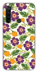 Coque en silicone imprimée compatible Xiaomi Redmi Note 8T Fleurs Violettes - Imagen 1 de 3