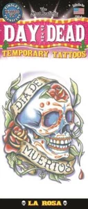 Tinsley Transfers La Rosa Día de los Muertos Tatuaje Temporal FX - Imagen 1 de 1