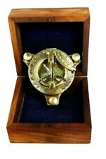 Ectoria 3" Sundial Compass - Brass with Wood Box