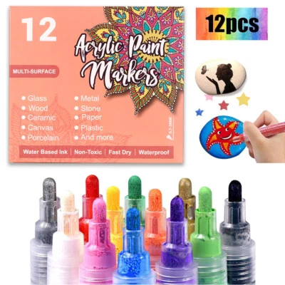 Rotulador de pintura líquida 12 neones Popart toallita en seco pizarra vidrio ventana tablero menú Foto 1 de 4