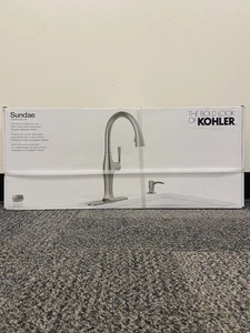 Kohler Sundae R29475-SD-VS Pull Down Kitchen Faucet w/soap Vibrant Stainless - Picture 1 of 4