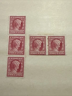 Scotts #368 Lincoln Centennial 1909 Stamps (2) Schermack & 3 Mint Perf Strip - Image 1 of 4