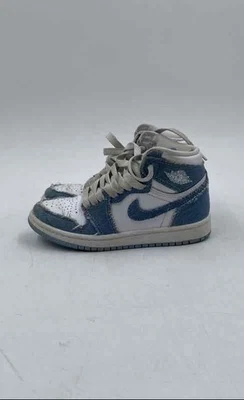 Nike Unisex Toddler Air Jordan 1 Retro High OG PS Blue White Sneaker Shoes 12C - Image 1 of 4