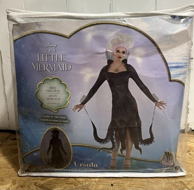 Ursula Costume The Little Mermaid Disney Adult Women Sz L 10-12 Glow in Dark New - Image 1 of 3