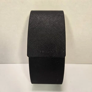 Prada Sunglasses Hard Case Black Saffiano Leather Texture Eyewear Protective Box - Picture 1 of 9