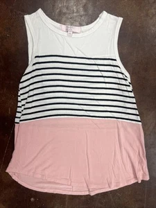 MOA MOA Girls Size Medium Pink And Strips Tank - Picture 1 of 4