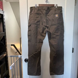 Carhartt Herren Relaxed Straight Twill Latzhose Arbeitshose dunkelbraun kaffee 38x32 - Bild 1 von 7
