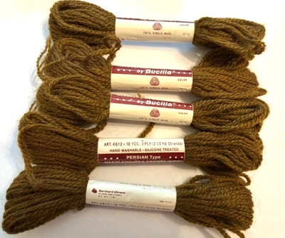 Bucilla 100% PURE VIRGIN WOOL YARN NEEDLEPOINT  10 YD #49brown - Image 1 of 4
