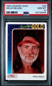 1992 Country Gold #34 Willie Nelson Graded Card PSA 10 Gem Mint - Picture 1 of 2
