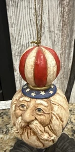Bezaubernder Americana Weihnachtsmann rot, weiß & blau & Metall Stern Ornamente - Bild 1 von 12