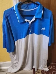 Men's 2XL Adidas Gold Polo Shirt Blue - Picture 1 of 3