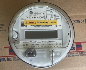 GE, GENERAL ELECTRIC WATTHOUR METER KWH, KV, FM9S, 13 LUG, 4W, 120-480V, - Picture 1 of 7
