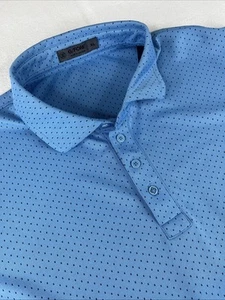 G/FORE Tulum Men's Size XL Golf Polo Blue Jacquard Dot Athleisure - Picture 1 of 6