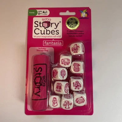 Rory’s Story Cubes Fantasia Pink 9 Cubes 54 Images w/ Storage Bag NEW - Image 1 of 2