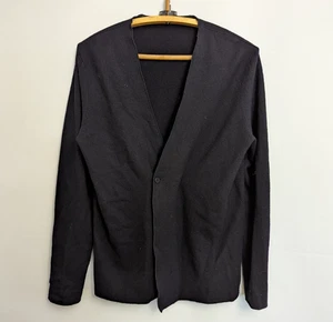 COS Cardigan Uomo Lana Taglia M Nero Minimalista Maglione Bottoni Stile Vintage - Foto 1 di 14