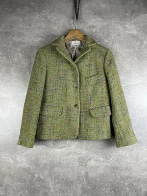 Chaqueta Blazer Jil Sander by Punto Firma Vintage Años 90 Lana Tweed Recortada Hecha IT Foto 1 de 4