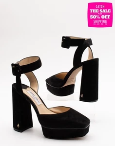 RRP€672 JIMMY CHOO Jinn 125 Suede Leather Ankle Strap Shoes EU39 US9 UK6 Logo - Picture 1 of 10