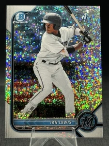 2022 Bowman Chrome Prospects Speckle Refractor #BCP-96 Ian Lewis 1st /299 Miami - Picture 1 of 2