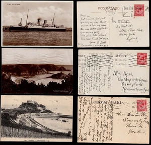 JERSEY 1925-38 Tres postales usadas, RMS Isle of Sark, Portelet & Mont Orqueil - Imagen 1 de 1