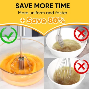 Stainless Steel Egg Whisk, Whizzy Whisk, Semi Automatic Whisk Blender for Hom... - Picture 1 of 12
