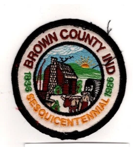 Parche vintage del condado de Brown, Indiana 1986 sesquicentenario - Imagen 1 de 1