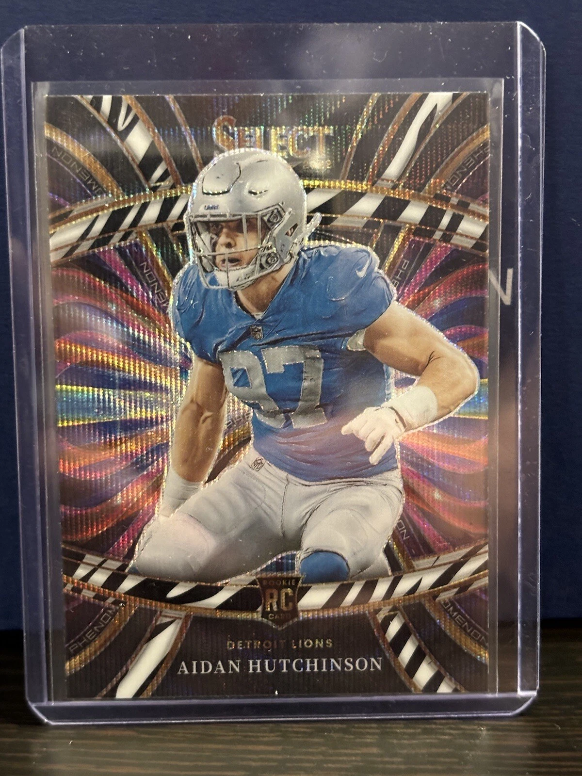 2022 Select AIDAN HUTCHINSON Phenomenon Zebra Prizm Case Hit SSP RC Rookie SS