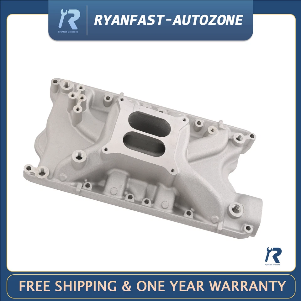 NUEVO colector de admisión aluminio plano doble 84023 apto para Ford Lincoln Mercury Foto 1 de 4