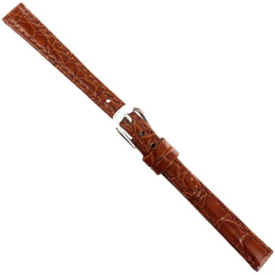 10mm deBeer Havana Handcrafted Alligator Grain Stitched Ladies Watch Band Reg - Image 1 of 3