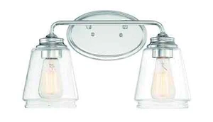 Great Bridge 100W 2-Light Medium E-27 Incandescent Vanity Fixture in Brushed Nic - Picture 1 of 1