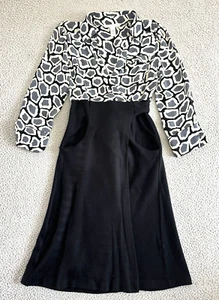 VTG Diane Von Furstenberg Wrap Dress sz 8 Silk Wool V-Neck Belted Pockets - Picture 1 of 24