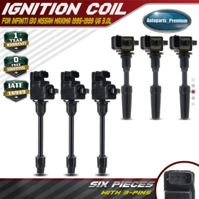 6x Bobina de Ignição Frontal Esquerda para Nissan Maxima 1995-1999 INFINITI I30 1996-1999 - Imagem 1 de 4