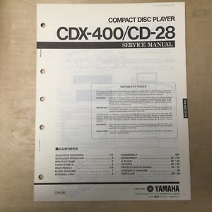 Original Yamaha Service Manual for the CDX-400 CD-28 CD Player Repair - Picture 1 of 1