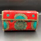 Awesome Handmade Nepalese Howalite Stones with Brass Purse/Hand Bag