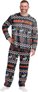 NWT Men's Medium FOCO NFL Chicago Bears Team Ugly Holiday Pattern Matching Set - Picture 1 of 3