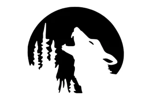 Schablone " Wolf heulend... " auf A4 - Bild 1 von 1