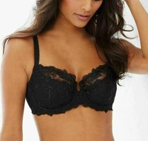 Soma Sensuous Lace 34A Balconette Bra Black Padded - Picture 1 of 1