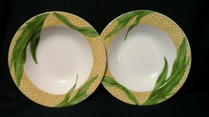 Bowl Soup 222 Fifth (PTS) China RAINFOREST Large 9 1/8" Set of 2 - Picture 1 of 5