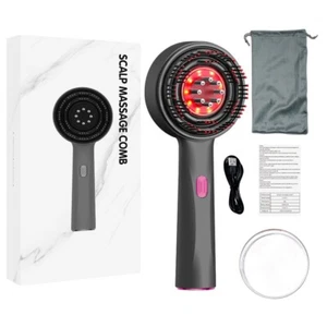 Electric Red Light Therapy Hair Oil Applicator Scalp Massager Brush Massage Comb - Picture 1 of 17