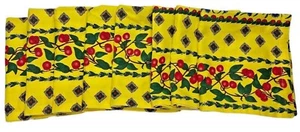 Wilton Court 8 Cloth Napkins Cotton Flowers Cherries Floral Fruit Yellow Red - Picture 1 of 7