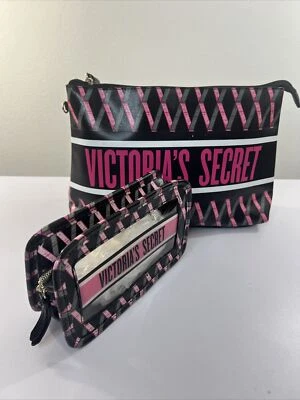 Bolsa de cosméticos Victoria's Secret con logotipo de cinta -Dimond transparente cremallera Foto 1 de 4