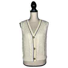 NEW $49  American Eagle Cream Preppy Cardigan Sweater Vest      Size: M