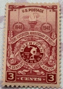 Scott 979- American Turners Emblem, 100 Years- MNH 3c 1948- unused mint stamp - Picture 1 of 2