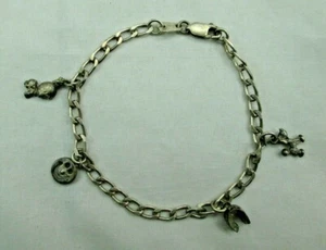 THOMAS SABO Sterling Silver Charm Bracelet & 4 Charms 7.5" 925 Signed TSJ 189E - Picture 1 of 11