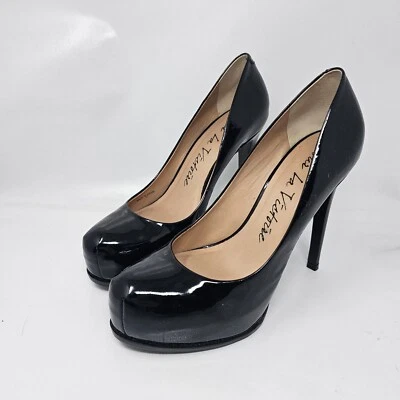 Pour La Victoire Women Size 7 Black Patent Leather Heels - Image 1 of 4