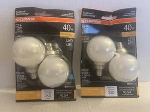 (2) SYLVANIA: 2 G16.5 Frosted Bulbs 40w Soft White LED - Picture 1 of 11