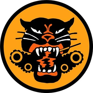 Circular Vinyl Sticker Tank Destroyer laptop wall military USA war panther retro - Bild 1 von 1