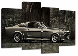 ford mustang gt500 retro/set of 4 new canvas split prints - Picture 1 of 5