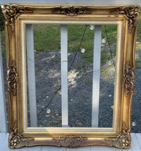 27.5" X 31.5" Vintage 20th C. Gilt Picture Frame Ornate Victorian Style - Picture 1 of 18