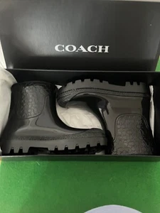 COACH MILLIE RUBBER BLACK ANKLE WELLIES SIZE 8 UK - Imagen 1 de 4